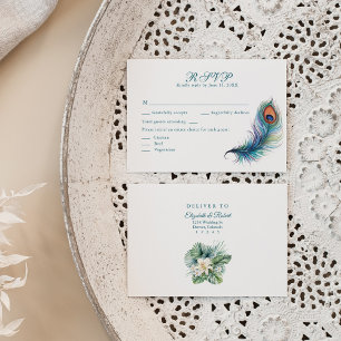 Remerciements Carte de réponse de mariage Fleurs tropicales Plum