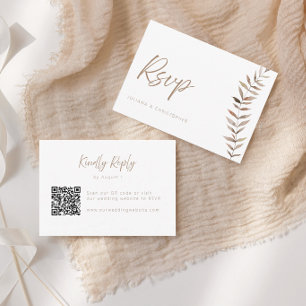 Remerciements Carte de réponse de mariage moderne boho avec code