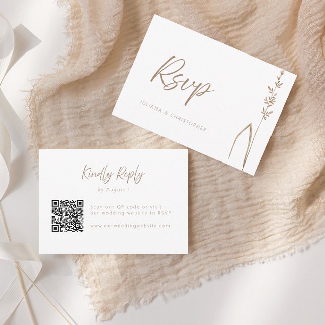 Remerciements Carte de réponse de mariage moderne Boho avec code (Créateur téléchargé)
