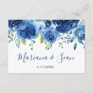 Remerciements Carte de réponse du code QR du Mariage bleu de la