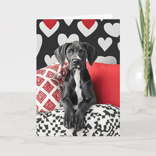 Remerciements Carte de Saint-Valentin Great Dane Puppy (Devant)