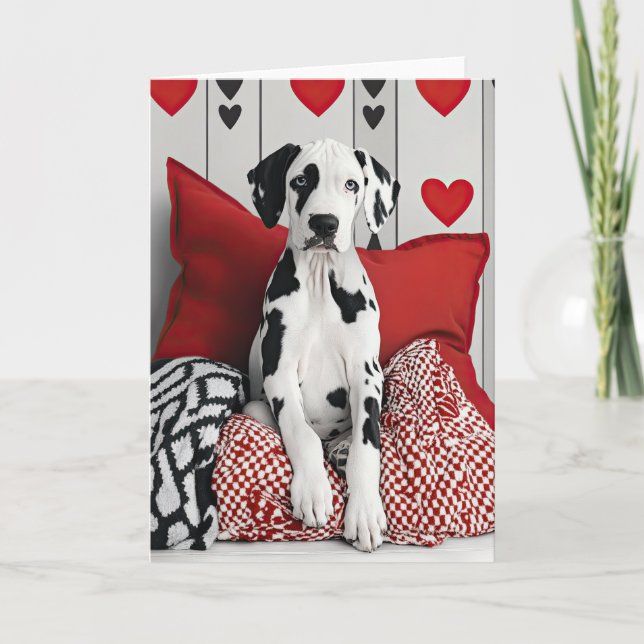 Remerciements Carte de Saint-Valentin Great Dane Puppy (Devant)