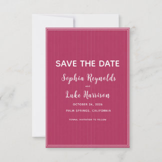 Remerciements Carte de sauvegarde de date rétro rose magenta à r