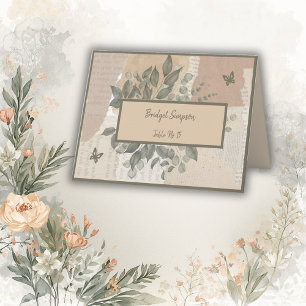 Remerciements Carte de séjour mariage boho vintage
