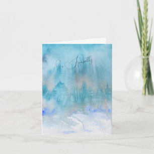 Remerciements Carte de sympathie en Aquarelle de bois Turquoise