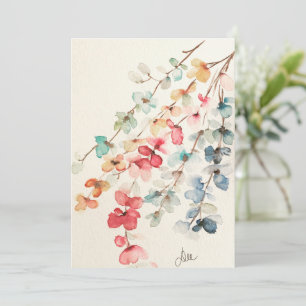 Remerciements Carte de Sympathie Plat Cascade Florale