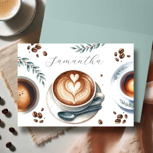 Remerciements Carte de thème de douche de mariée au café