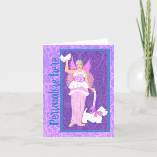 Remerciements Carte de vacances Art Nouveau White Westie Dog Pin