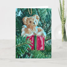 Carte de vacances avec décoration en forme d'ours 