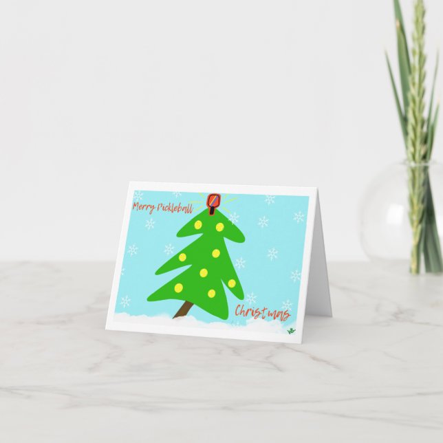 Remerciements Carte de vacances de Noël Pickleball (Devant)