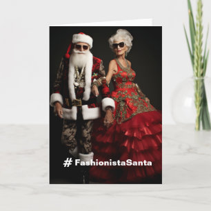 Remerciements Carte de vacances Fashionista Père Noël