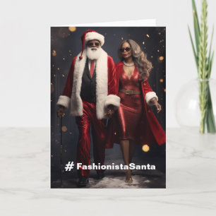 Remerciements Carte de vacances Fashionista Père Noël personnali