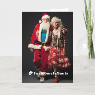 Remerciements Carte de vacances Fashionista Père Noël personnali
