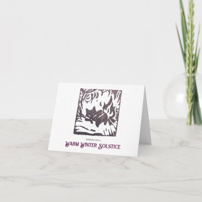 Remerciements Carte de vacances solstice hiver "Sleepy Campfire  (Devant)