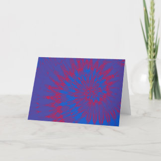 Remerciements Carte de vœux à motif tie-dye en spirale bleu et r