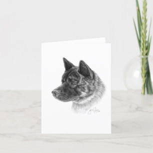 Remerciements Carte de voeux Akita Dog Art