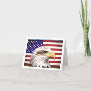 Remerciements Carte de voeux American Flag Eagle Patriotic USA