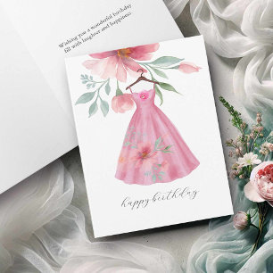 Remerciements Carte de voeux aquarelle Joyeux anniversaire