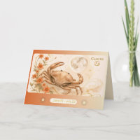 Carte de vœux Art Nouveau Cancer Zodiaque
