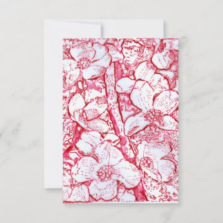 Remerciements Carte de vœux avec des fleurs rouges 