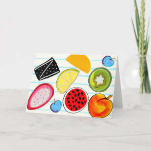 Remerciements Carte de vœux avec illustration de fruits peints