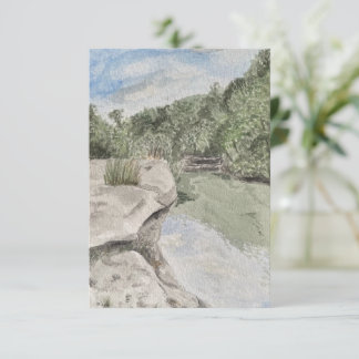 Remerciements Carte de vœux avec scène naturelle