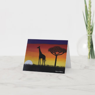 Remerciements Carte De Voeux Avec Un Coucher De Soleil En Afriqu