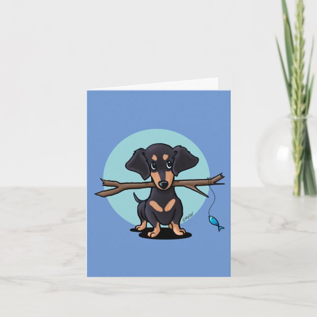 Remerciements Carte de voeux Black et Tan Dachshund (Devant)