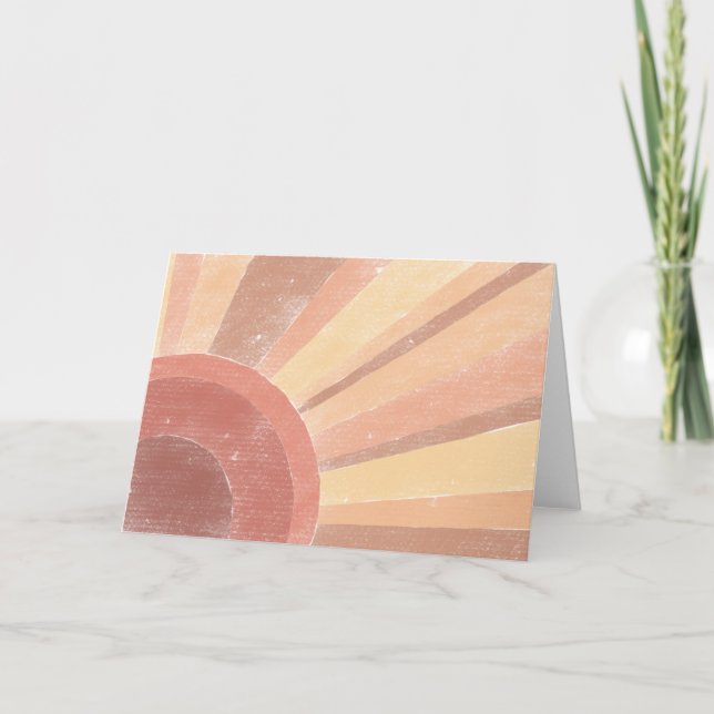 Remerciements Carte de voeux Boho Sunrise Blank (Devant)