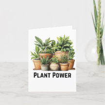 Carte de voeux Botanique plante Power