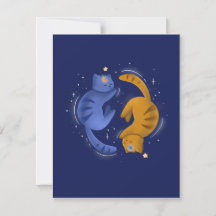 Carte de vœux Chats Célestes