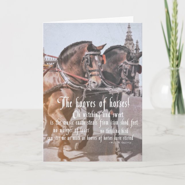 Remerciements Carte de voeux CHEVAUX ESPAGNOLS (Devant)