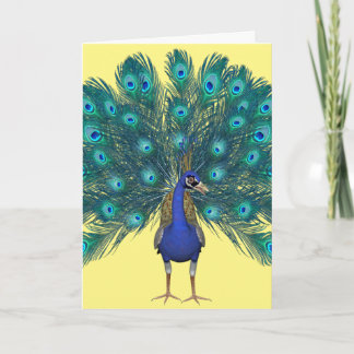 REMERCIEMENTS CARTE DE VOEUX D'ANNIVERSAIRE ART PAON GRAND FORMA