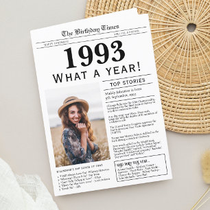 Remerciements Carte de voeux d'anniversaire du journal 1993
