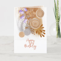 Carte de vœux d'anniversaire Fleurs abstraites