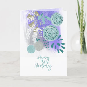 Remerciements Carte de vœux d'anniversaire florale abstraite