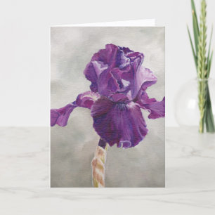 Remerciements Carte de vœux d'art de fleur d'iris pourpre