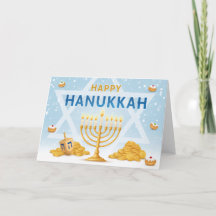 Carte de vœux de Hanukkah avec bénédictions de la