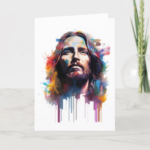 Remerciements Carte de voeux de Jésus Portrait