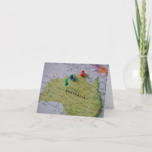 Remerciements Carte de vœux de la carte d'Australie 