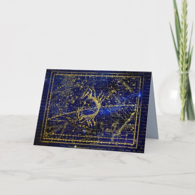 Remerciements carte de voeux de la constellation de cancer (Devant)