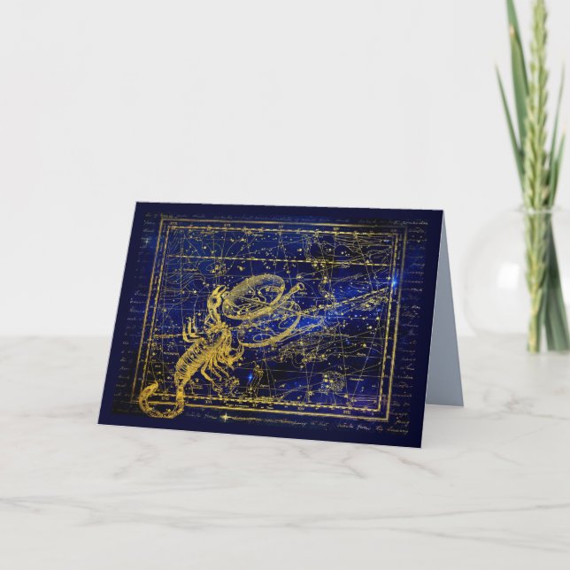 Remerciements carte de voeux de la constellation de scorpio (Devant)