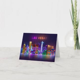 Remerciements Carte de vœux de la skyline néon de Las Vegas