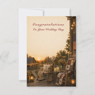 Remerciements Carte de vœux de mariage Rustic Chic Americana