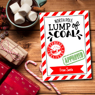 Remerciements Carte de voeux de Noël amusante Lump Coal