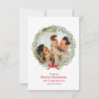 Remerciements Carte de voeux de Noël de Noël avec photo de couro