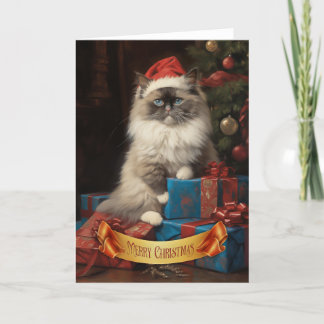 Remerciements Carte de voeux de Noël pour chat Ragdoll