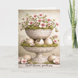 Remerciements Carte de vœux de Pâques minimale florale de printe
