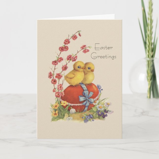 Remerciements Carte de voeux de Pâques vintage (Devant)