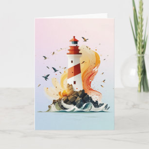 Remerciements Carte de voeux de phare vierge